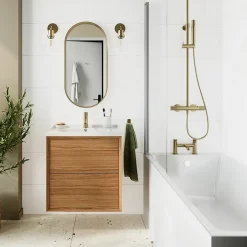 Carrelage mural intérieur blanc mat à cannelures fines L.60 x l.30 cm x ép.9 mm, Perouso-GoodHome Best