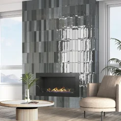 Lux Mosaic Carrelage mural intérieur/exterieur. Grès cérame Zellige Coal 7x28cm