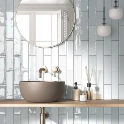 Lux Mosaic Carrelage mural intérieur/exterieur. Grès cérame Zellige White 7x28cm