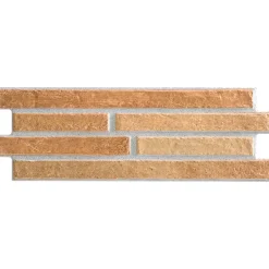 Carrelage Mural Intérieur/Extérieur Grès cérame Premium 15x45 cm Amsterdam Ocre Rectangulaire Effet Brique-Lux Mosaic Hot