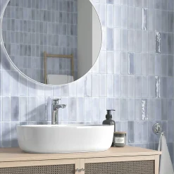 Carrelage Mural Mini Metro 5x15cm Premium. Beret Lavander Brillant-Lux Mosaic Best