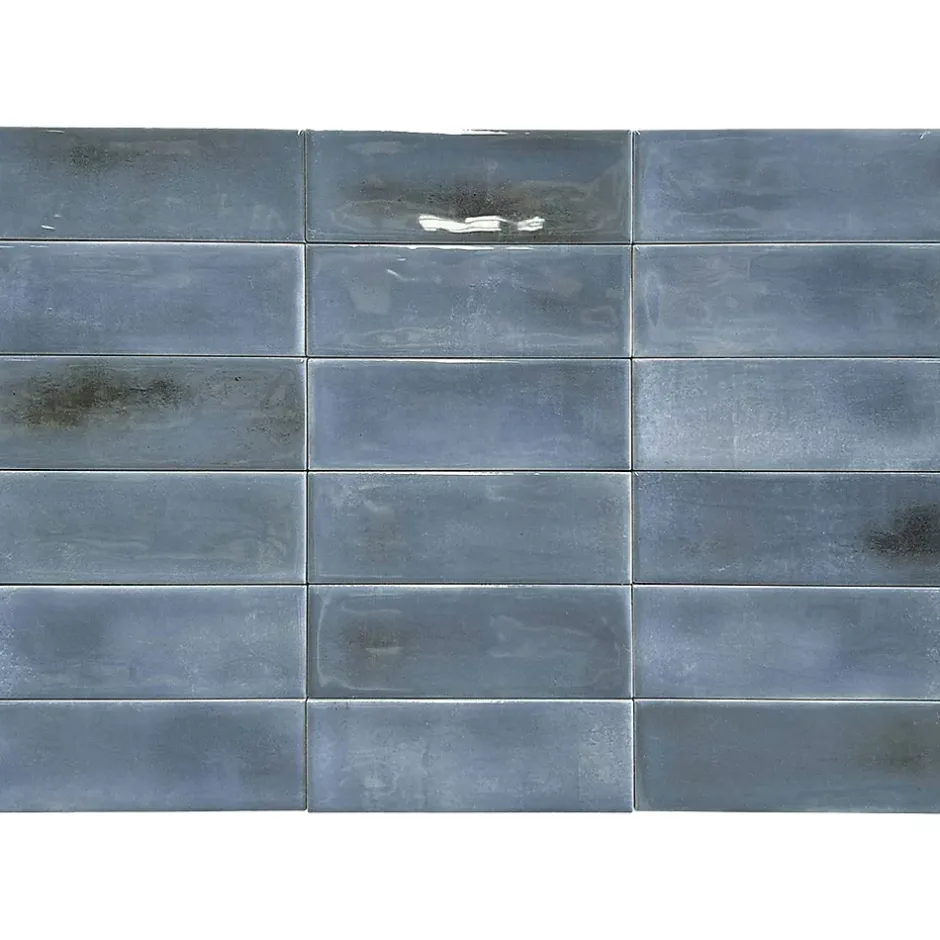 Carrelage Mural Mini Metro 5x15cm Premium. Beret Night Blue Brillant-Lux Mosaic