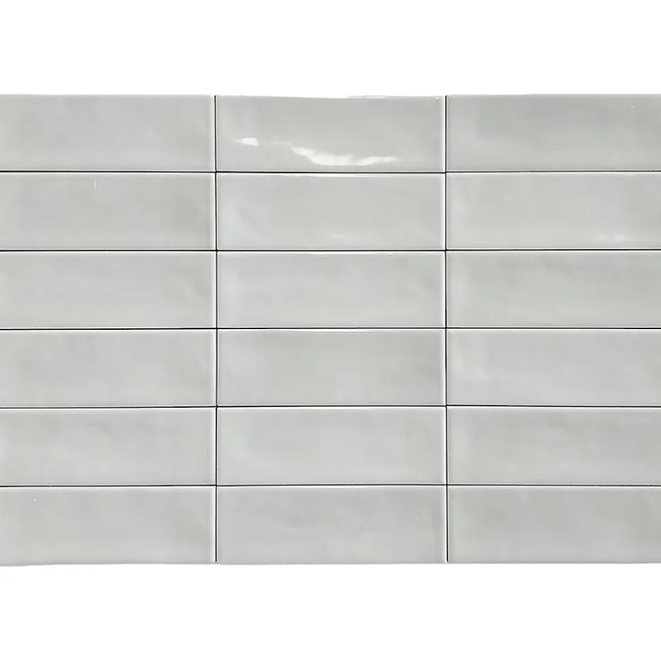 Carrelage Mural Mini Metro 5x15cm Premium. Beret Silver Brillant-Lux Mosaic Outlet