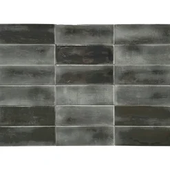 Carrelage Mural Mini Metro 5x15cm Premium. Beret Coal Brillant-Lux Mosaic Outlet