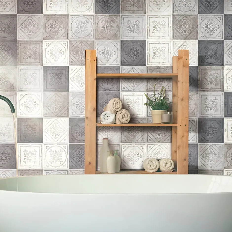 GoodHome Carrelage mural multicolore effet carreaux de ciment L.20 x l.20 cm x ép.8 mm, Koney