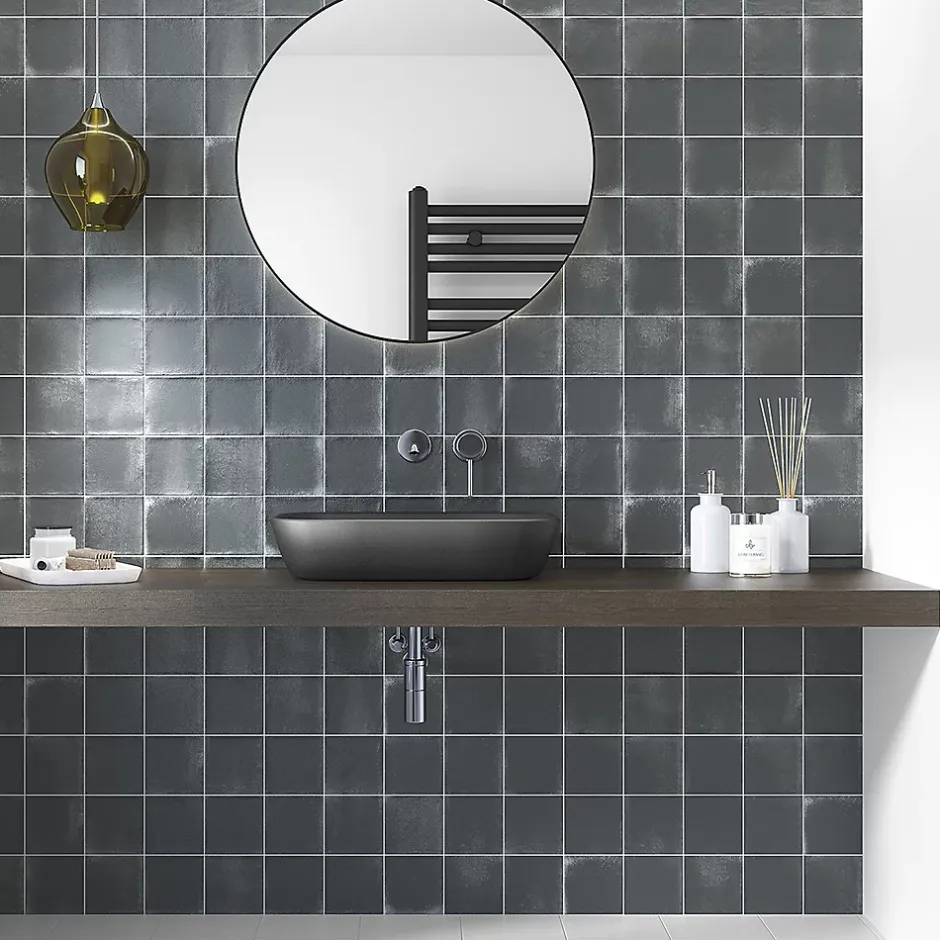 Carrelage Mural Premium Beret Coal Série 12x12cm-Lux Mosaic New