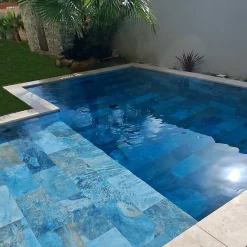 Concept Mosaïque Carrelage Piscine BALI BLUE 30x60 cm EFFET PIERRE DE BALI