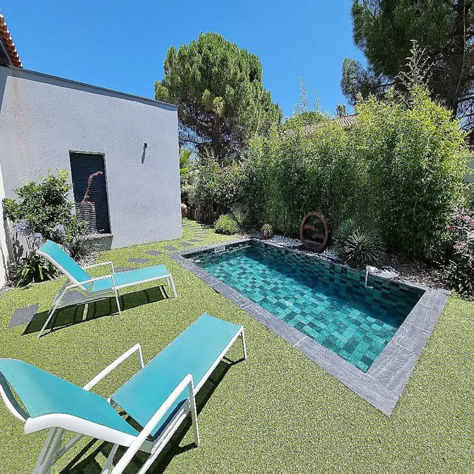 Concept Mosaïque Carrelage Piscine GREEN PARADISE 15x15 cm imitation pierre de bali