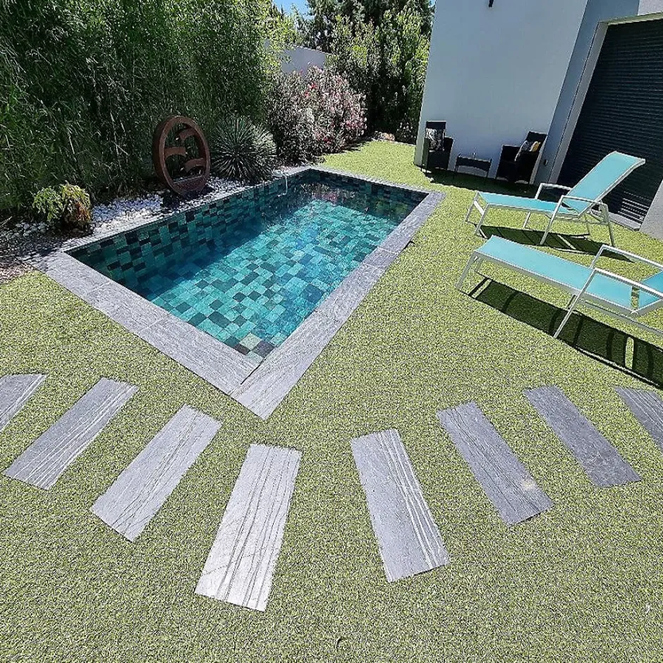 Concept Mosaïque Carrelage Piscine GREEN PARADISE 15x15 cm imitation pierre de bali