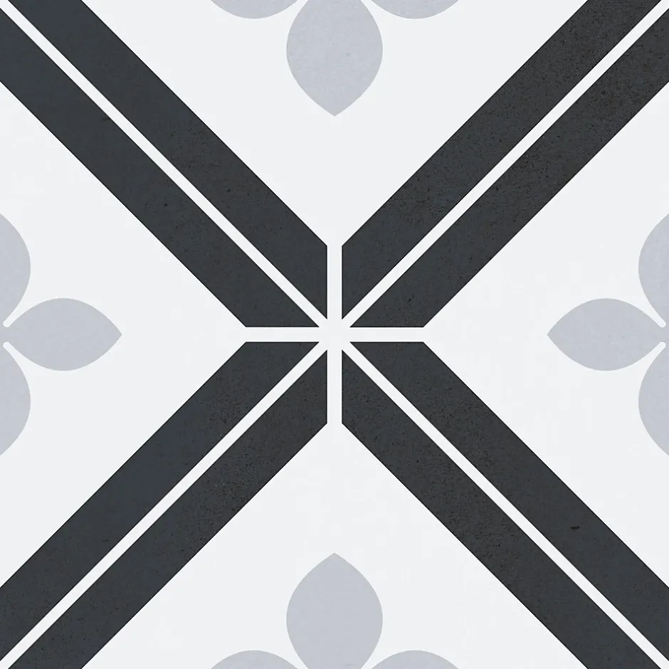 Carrelage premium effect ciment mat Fleur 20x20 cm-Lux Mosaic New