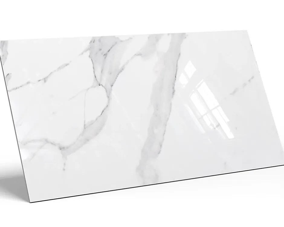 Carrelage rectifié pour sol ou mur intérieur ou extérieur 60 cm x 120 cm - Swiss White Grey-Ilcom Discount