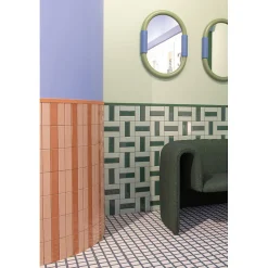 Aelle Carrelage Carrelage sol / mur briquette rectangulaire uni vert menthe brillant 5X15 cm FÄRGBLOCK LUCIDO MENTA FGB106L