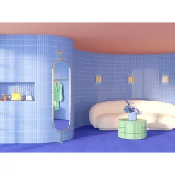 Aelle Carrelage Carrelage sol / mur briquette rectangulaire uni bleu mate 5X15 cm FÄRGBLOCK MATT CIELO FGB117M