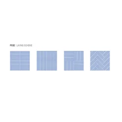 Aelle Carrelage Carrelage sol / mur briquette rectangulaire uni bleu mate 5X15 cm FÄRGBLOCK MATT CIELO FGB117M