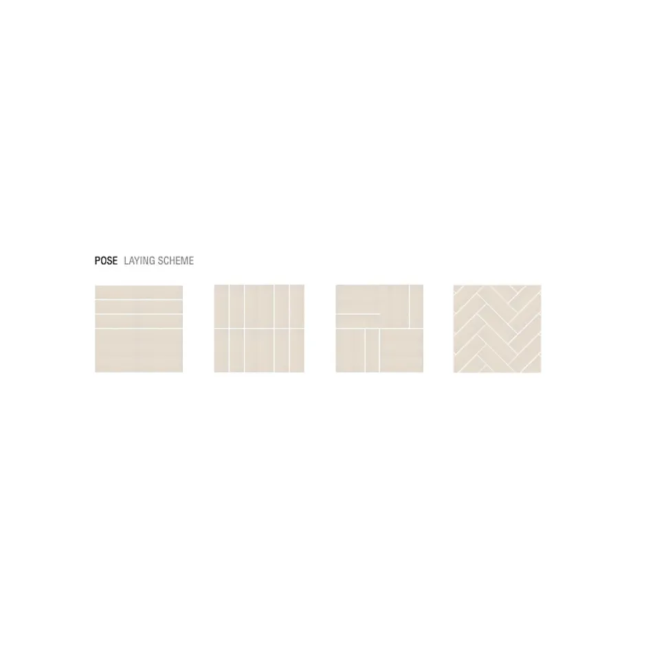 Aelle Carrelage Carrelage sol / mur briquette rectangulaire uni beige sable mate 5X15 cm FÄRGBLOCK MATT SABIA FGB115M