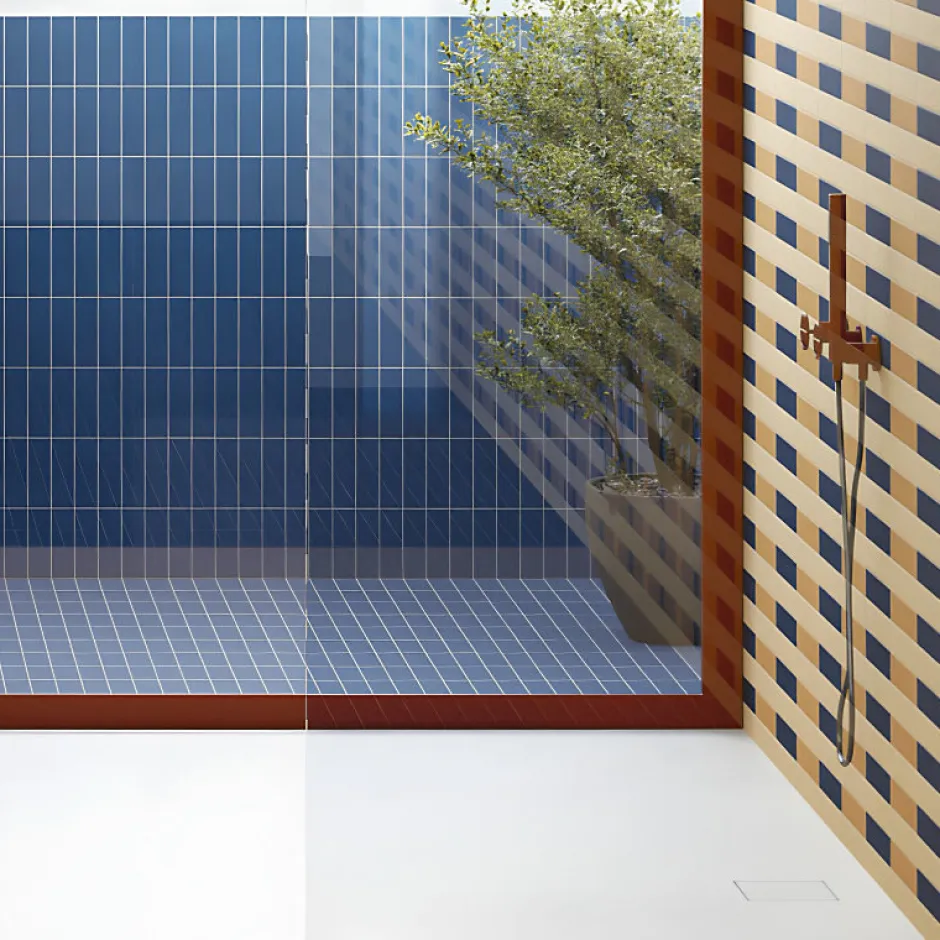 Carrelage sol / mur briquette rectangulaire uni bleu foncé mate 5X15 cm FÄRGBLOCK MATT OCEANO FGB118M-Aelle Carrelage Sale