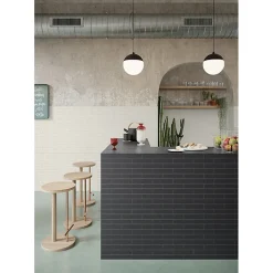 Carrelage sol / mur brique uni noir 5,6x23,2 cm MODULO BASE CARBONE-Aelle Carrelage