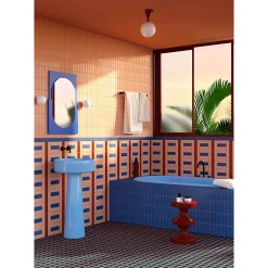 Aelle Carrelage Carrelage sol / mur briquette rectangulaire uni rose brillant 5X15 cm FÄRGBLOCK LUCIDO CIPRIA FGB108L