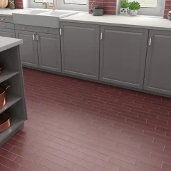 Eiffel art construction Carrelage sol / mur brique effet béton rouge mate 6x30 cm WADI GARNET