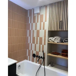 Aelle Carrelage Carrelage sol / mur brique uni blanc crème 5,6x23,2 cm MODULO BASE GESSO