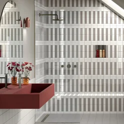 Aelle Carrelage Carrelage sol / mur briquette rectangulaire uni blanc brillant 5X15 cm FÄRGBLOCK LUCIDO BIANCO FGB101L