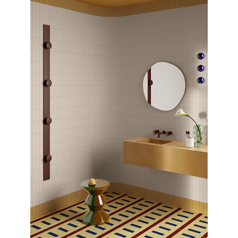 Aelle Carrelage Carrelage sol / mur briquette rectangulaire uni blanc brillant 5X15 cm FÄRGBLOCK LUCIDO BIANCO FGB101L