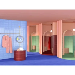 Carrelage sol / mur briquette rectangulaire uni bleu brillant 5X15 cm FÄRGBLOCK LUCIDO CIELO FGB104L-Aelle Carrelage