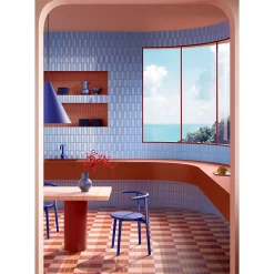 Carrelage sol / mur briquette rectangulaire uni bleu brillant 5X15 cm FÄRGBLOCK LUCIDO CIELO FGB104L-Aelle Carrelage