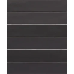 Eiffel art construction Carrelage sol / mur brique effet béton noir mate 6x30 cm WADI NOIR