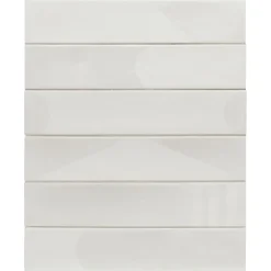 Aelle Carrelage Carrelage sol / mur brique déco mixe mate et brillant effet béton blanc 6x30 cm WADI DECOR SNOW