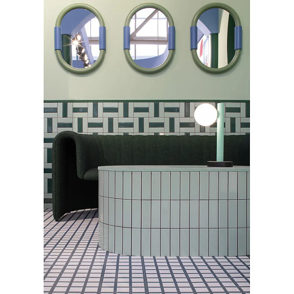 Aelle Carrelage Carrelage sol / mur briquette rectangulaire uni vert émeraude mate 5X15 cm FÄRGBLOCK MATT SMERALDO FGB120M