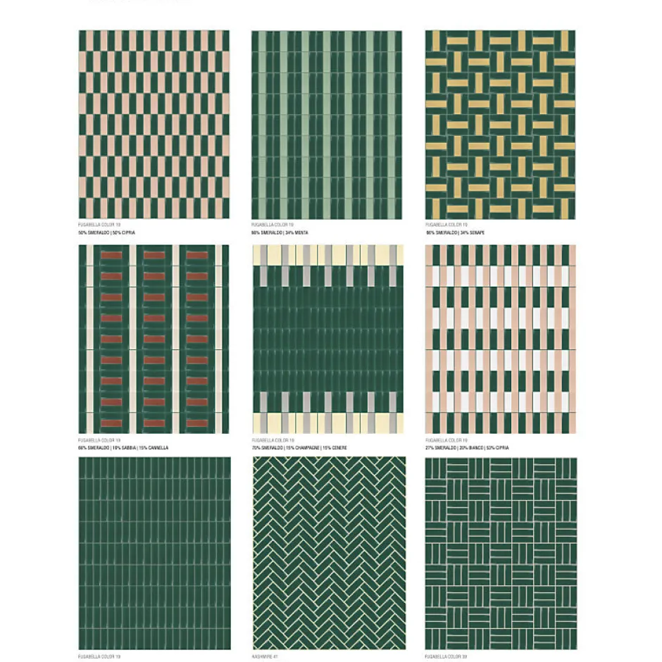 Aelle Carrelage Carrelage sol / mur briquette rectangulaire uni vert émeraude mate 5X15 cm FÄRGBLOCK MATT SMERALDO FGB120M