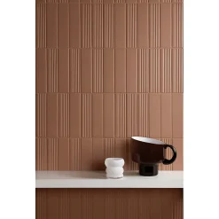 Aelle Carrelage Carrelage sol / mur brique à relief uni terracotta 5,6x23,2 cm MODULO INCISO MATTONE