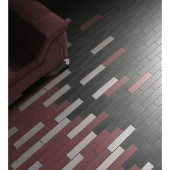 Carrelage sol / mur brique déco mixe mate et brillant effet béton noir 6x30 cm WADI DECOR NOIR-Aelle Carrelage Clearance