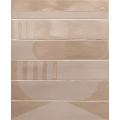 Aelle Carrelage Carrelage sol / mur brique déco mixe mate et brillant effet béton taupe 6x30 cm WADI DECOR TAUPE