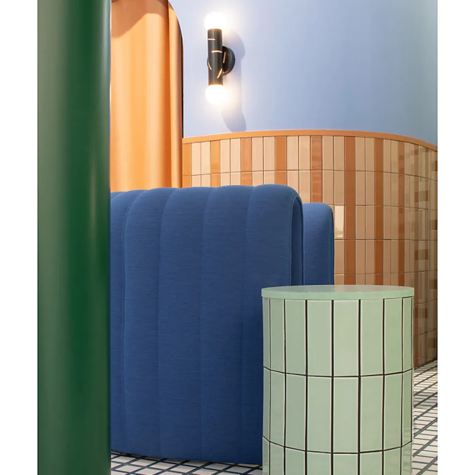 Carrelage sol / mur briquette rectangulaire uni orange brillant 5X15 cm FÄRGBLOCK LUCIDO ARANCIO FGB109L-Aelle Carrelage Discount