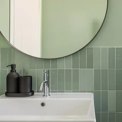 Aelle Carrelage Carrelage sol / mur briquette rectangulaire uni vert menthe mate 5X15 cm FÄRGBLOCK MATT MENTA FGB119M