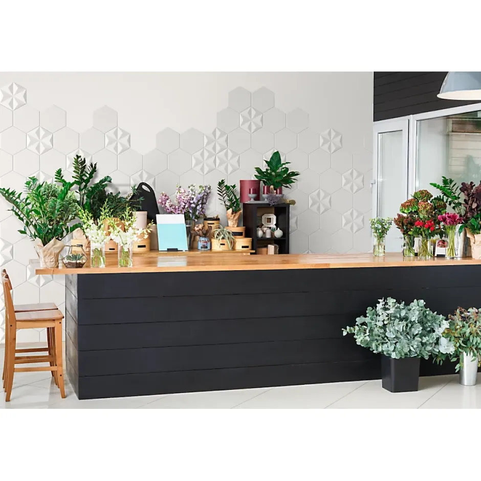 Carrelage sol / mur brique à relief uni bleu vert 5,6x23,2 cm MODULO TONDI MUSCHIO-Aelle Carrelage New