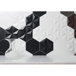 Carrelage sol / mur brique à relief uni bleu vert 5,6x23,2 cm MODULO TONDI MUSCHIO-Aelle Carrelage New