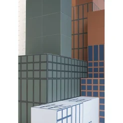 Aelle Carrelage Carrelage sol / mur décor géométrique vert et noir 18,6x18,6 cm OLTRE3 Nero Verde