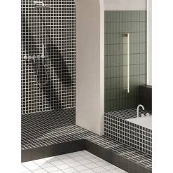 Aelle Carrelage Carrelage sol / mur décor géométrique vert et noir 18,6x18,6 cm OLTRE3 Nero Verde