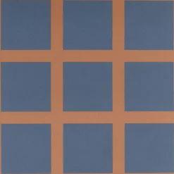 Aelle Carrelage Carrelage sol / mur décor mosaique terracotta et bleu 18,6x18,6 cm OLTRE9 Cotto Blu