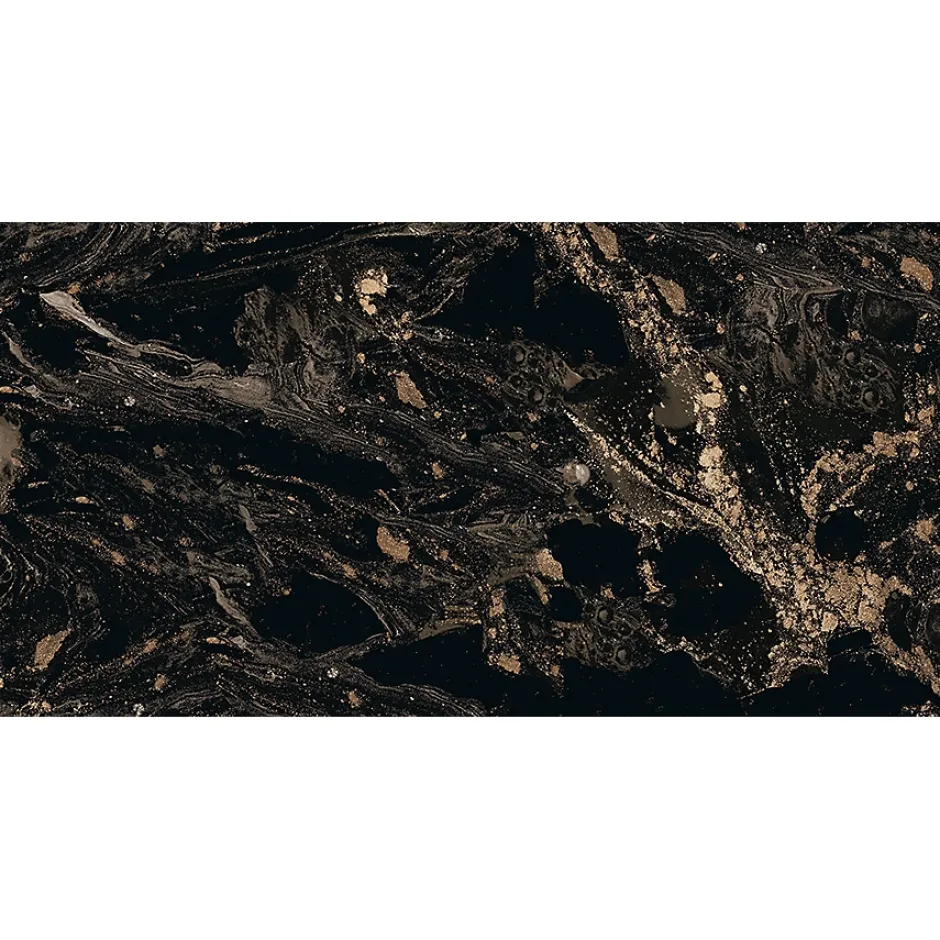 Limcaro Carrelage sol / mur effet marbre noir MAGNIFIQUE BLACK l.60 x L.120 cm Brillant