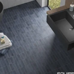 Carrelage sol / mur effet zellige bejmat marocain 5X15 cm bleu mate 5X15 cm COCO BLUE NIGHT MATT-Aelle Carrelage