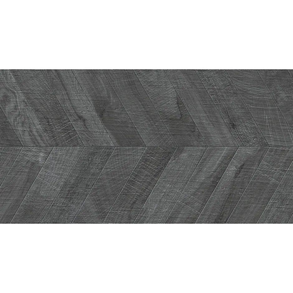 Eiffel art construction Carrelage sol / mur effet bois design chevron 60x120 cm ARTWOOD CHEVRON BLACK (vendu par boite de 1.44m2)