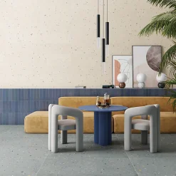 Eiffel art construction Carrelage sol / mur effet terrazzo 120x120 cm Croccante-R Arandano(vendu par boite de 1.44m2)