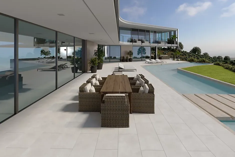 Carrelage sol / mur effet béton blanc LUNA OFF WHITE l.60 x L.120 cm Mat-Limcaro Clearance