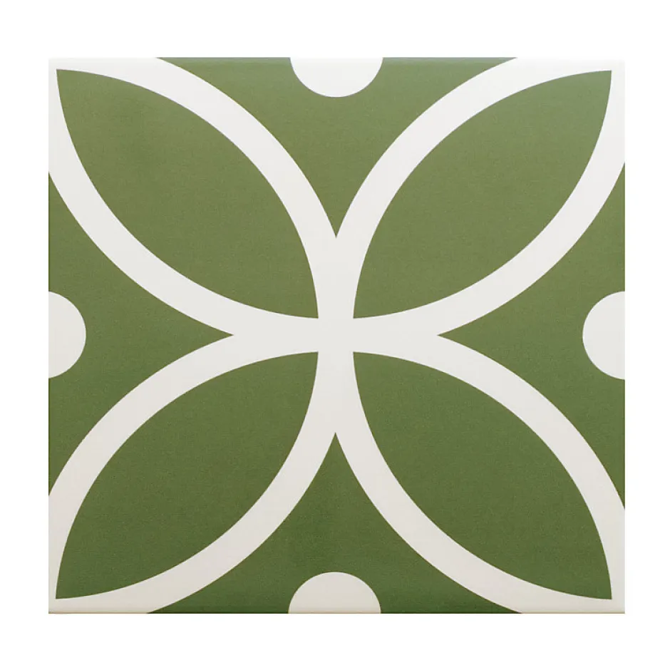 Carrelage sol / mur effet ciment à motif 20x20 cm RIVOLI - BERGEN VERDE-Aelle Carrelage Discount