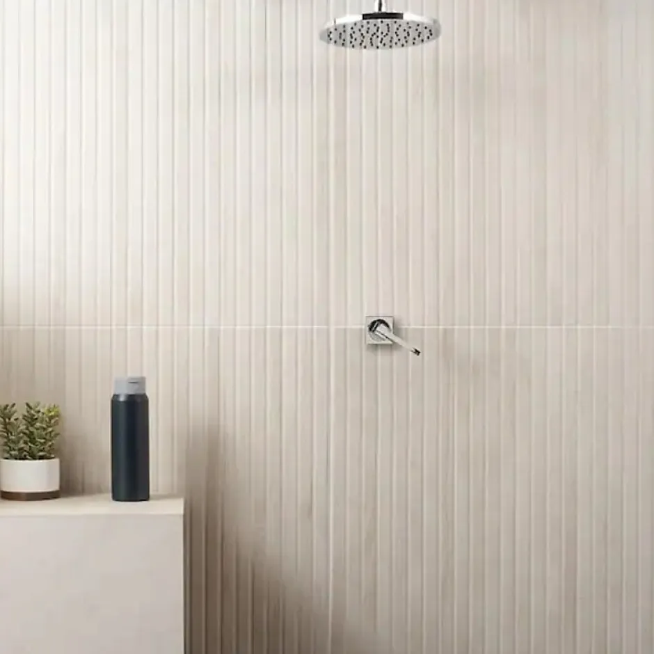 Aelle Carrelage Carrelage sol / mur effet bois bambou à relief 60x120 cm ARTWOOD RIBBON WHITE