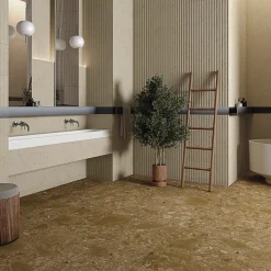 Aelle Carrelage Carrelage sol / mur effet terrazzo marron 19,4x120 cm BROWN WASH